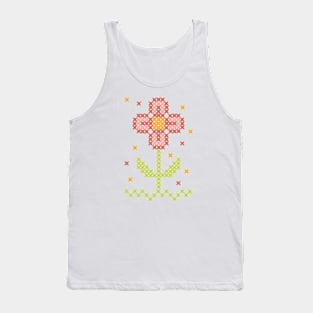 Crosstitch meadow wild flore flower Tank Top